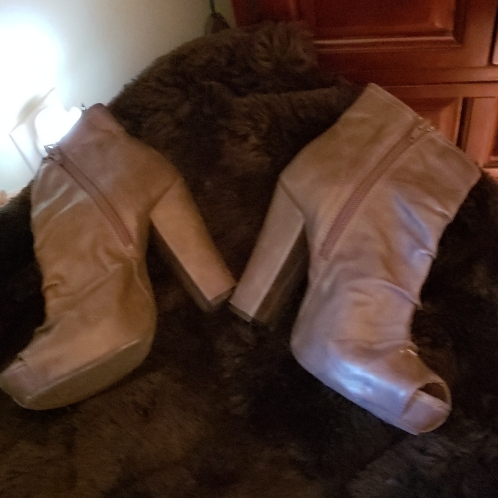 Open Toe Gray Booties